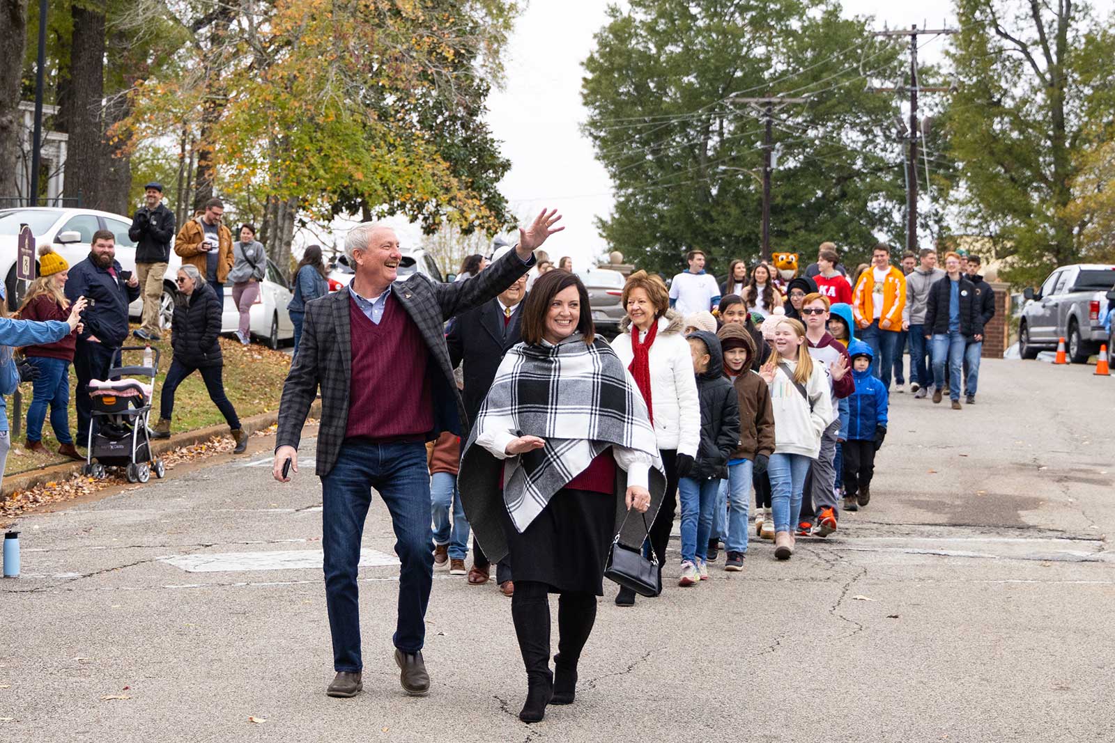 President David Shannon leading parade