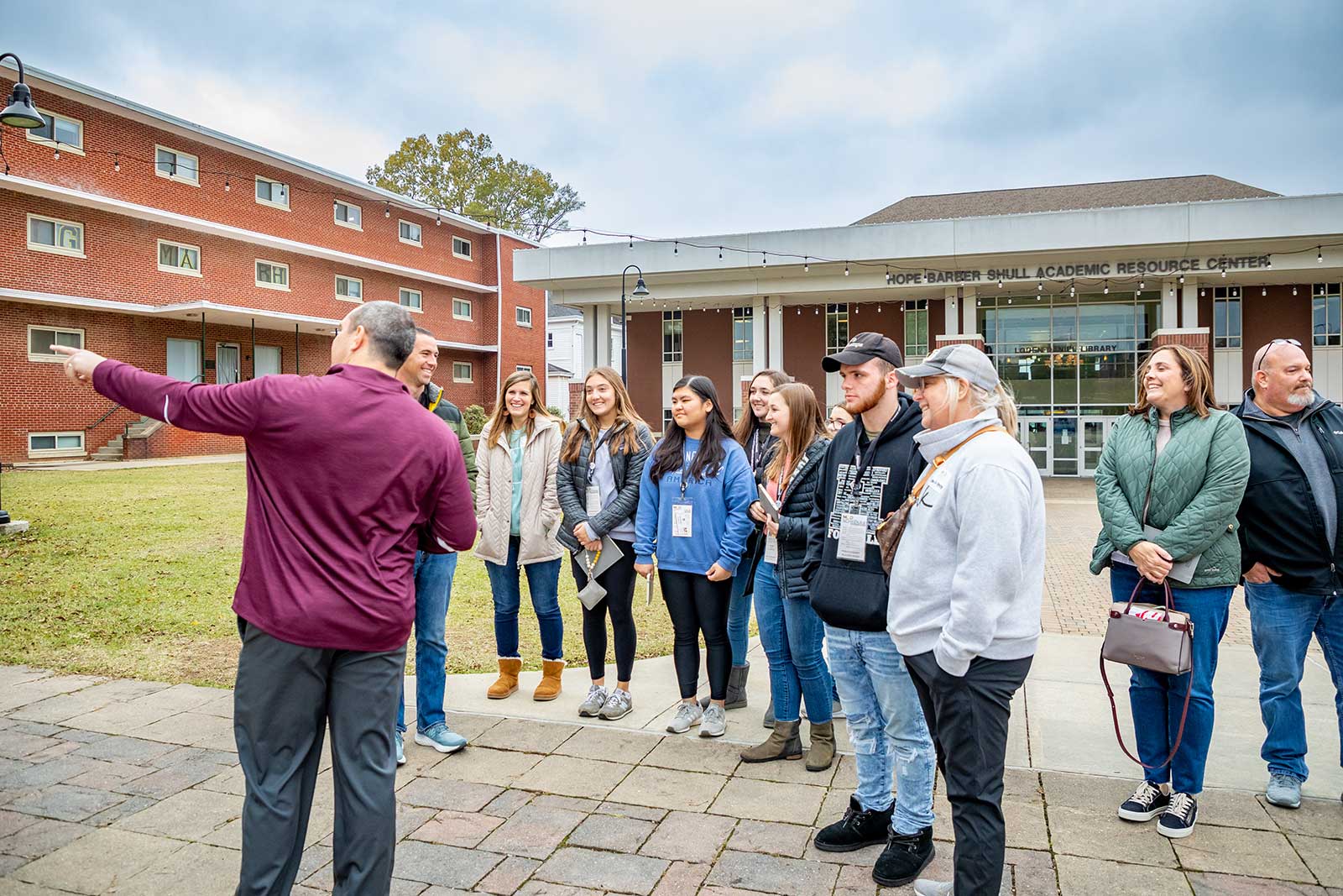 students on tour with department of admission