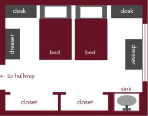 Bradfield Residence Hall Room Layout