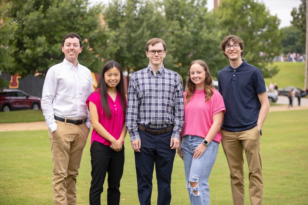 Photo caption: (L to R) Daniel Grooms, Elizabeth McKeeby, Garrett Herndon, Rylee Baker and Adam Hesselbacher (not pictured: Kara Lane)